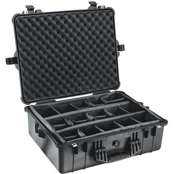 Black Pelican 1600 Case with Padded Dividers