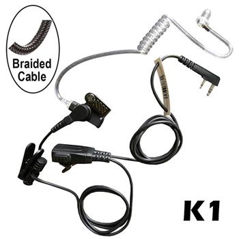 Signal Surveillance Radio Earpiece with a Braided Cable and K1 Connector