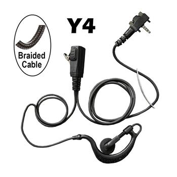 BodyGuard Surveillance Radio Earpiece with a Braided Cable and Y4 Connector