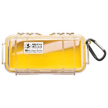 Clear Pelican 1030 Micro Case with Yellow Liner