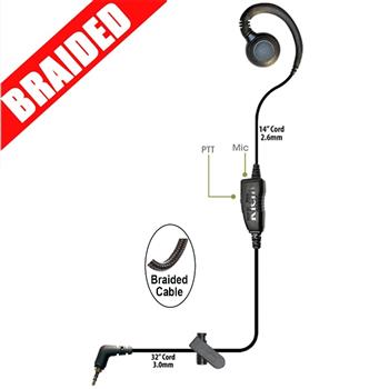 Klein Curl Cell Phone Earpiece with Braided Cable Specifications