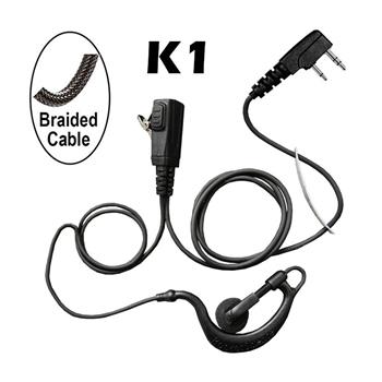 BodyGuard Surveillance Radio Earpiece with a Braided Cable and a K1 Connector 