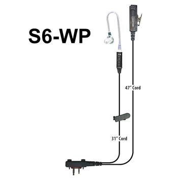 Director Noise Canceling Surveillance Radio Earpiece with S6-WP Connector
