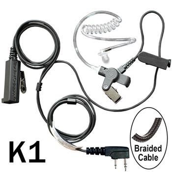 Director Surveillance Radio Earpiece with Braided Cable and K1 Connector