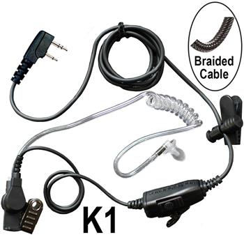 Star Surveillance Radio Earpiece with Braided Cable and a K1 Connector