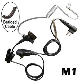 Signal Surveillance Radio Earpiece with Braided Cable and a M1 Connector