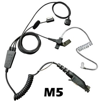 Stealth Radio Earpiece with M5 Connector and a Ring-Finger PTT Button