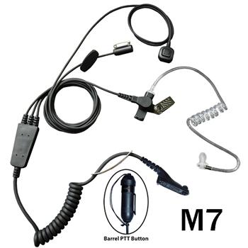 Stealth Surveillance Radio Earpiece with a M7 Connector and a Barrel PTT Button