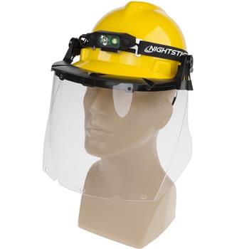 Nightstick 4616 Low-Profile Headlamp works with a face shield (Helmet/Shield not included)