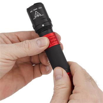 Nightstick 558XL Tactical Flashlight sliding collar hides USB port when not in use