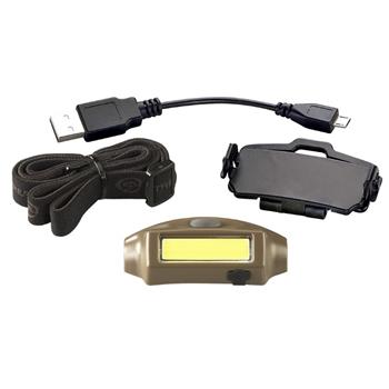 Streamlight Bandit® Rechargeable Headlamp comes with visor clip, USB cord and elastic head strap