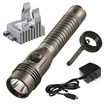Streamlight Strion DS HL rechargeable flashlight with AC charge cord, grip ring and one base